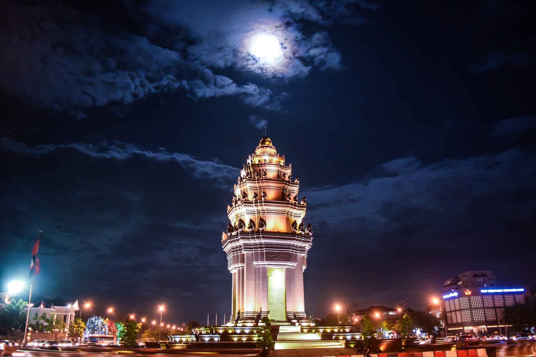 The golden spires of the Royal Palace and Silver Pagoda in Phnom Penh.